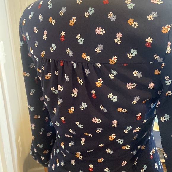 Gap Navy Floral Button Front Maxi Dress - Picture 4 of 6